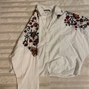 Zara white button down shirt